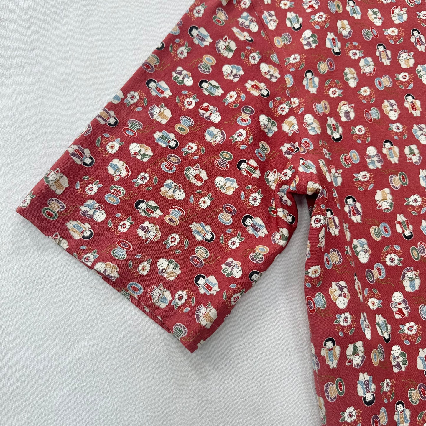 Unisex silk Kimono shirt, size M, upcycled