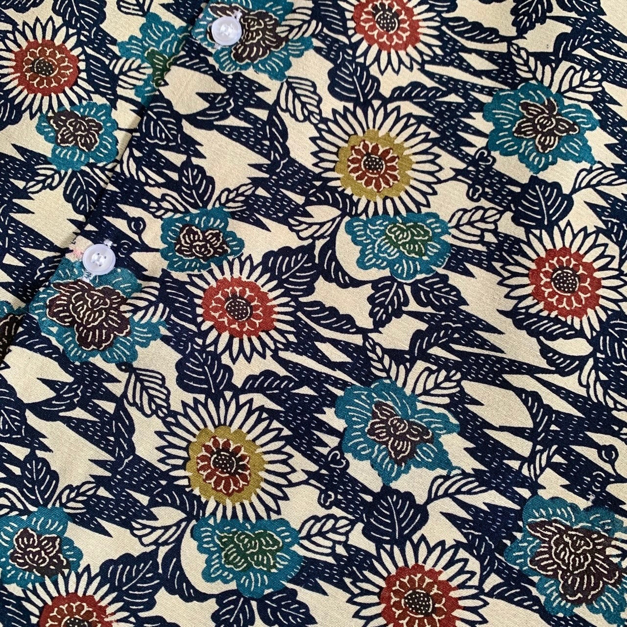 Unisex silk Kimono shirt, size M,upcycled