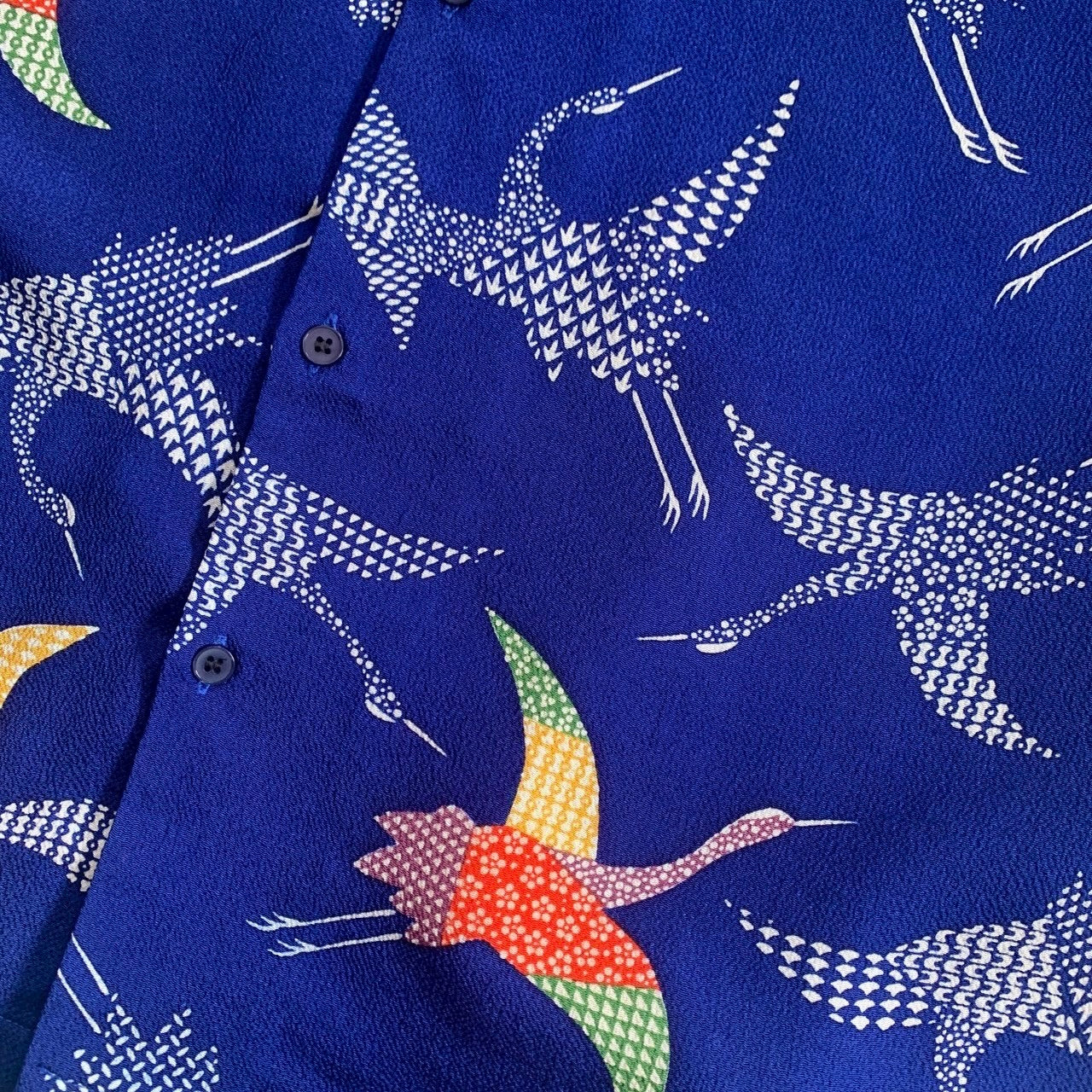 Unisex silk Kimono shirt, size L, upcycled