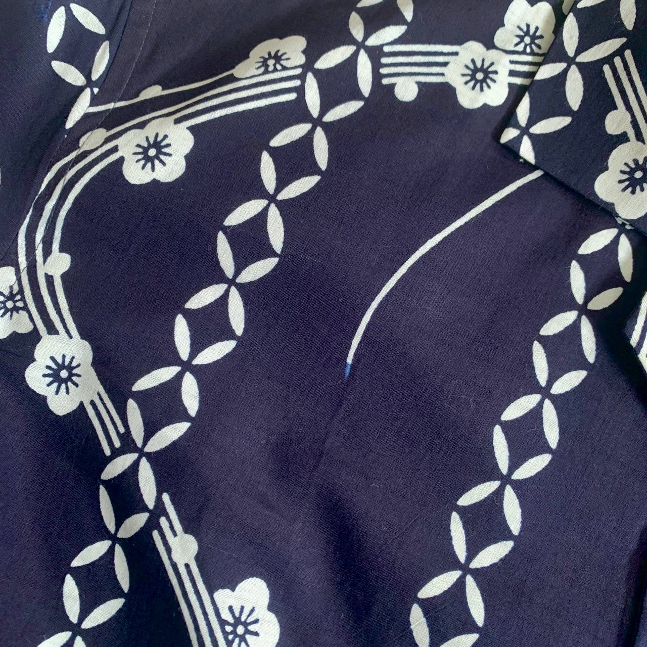 Unisex cotton Yukata shirt, size M,upcycled