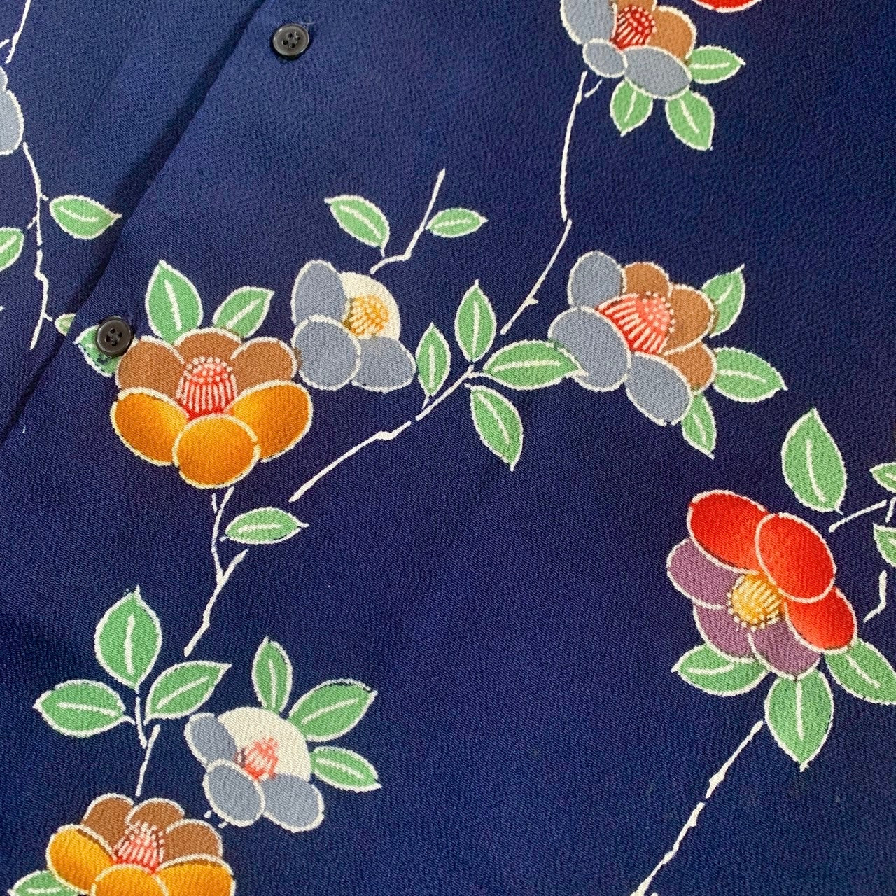 Unisex silk Kimono shirt, size M,upcycled