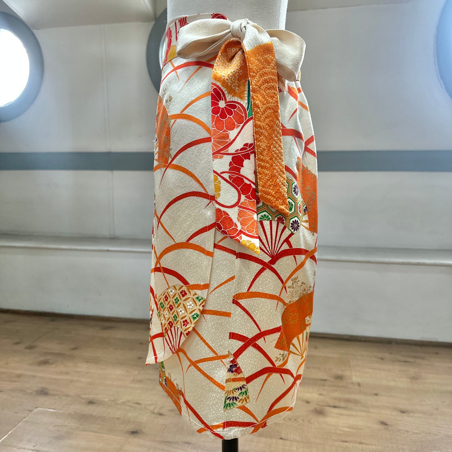 Silk Vintage Kimono skirt, Handcrafted, Upcycled