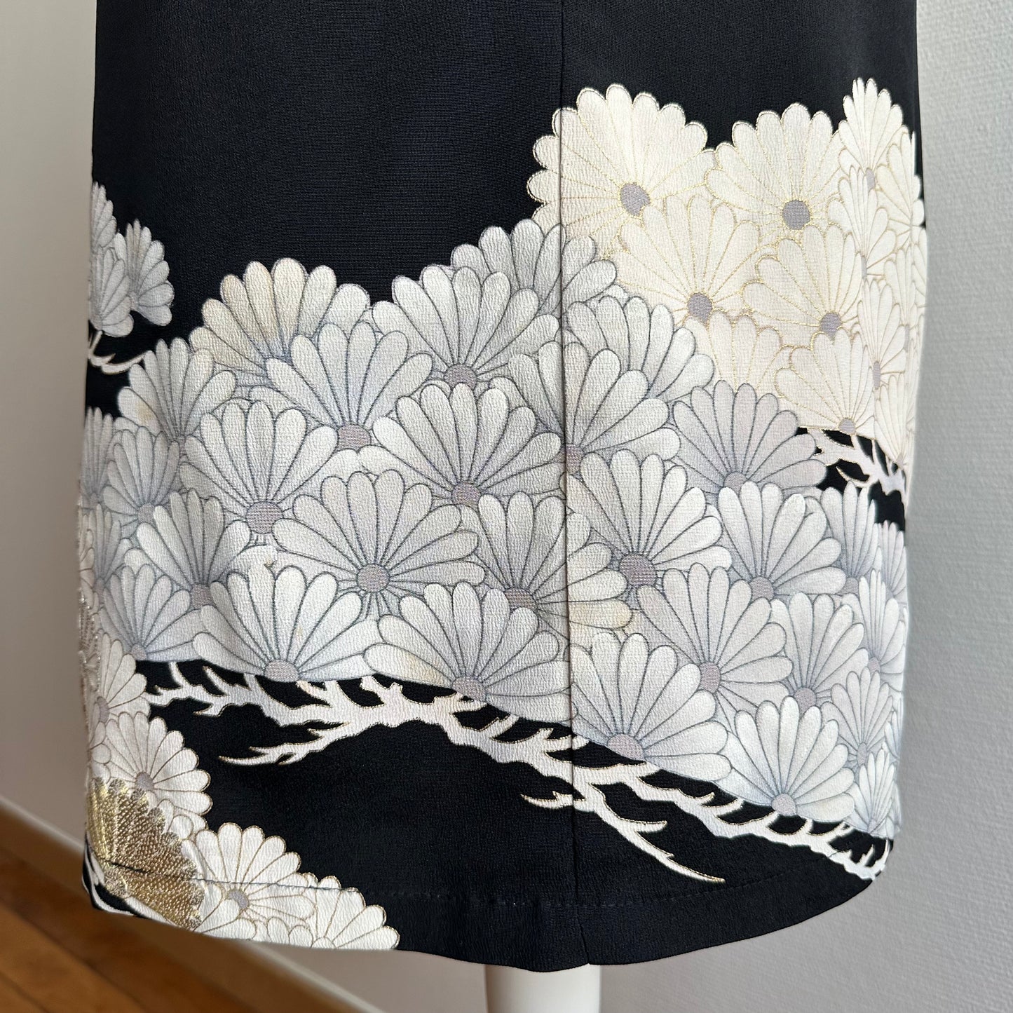 Kimono robe en soie, Tomesode, fabriquée à la main, recyclée, #pre29