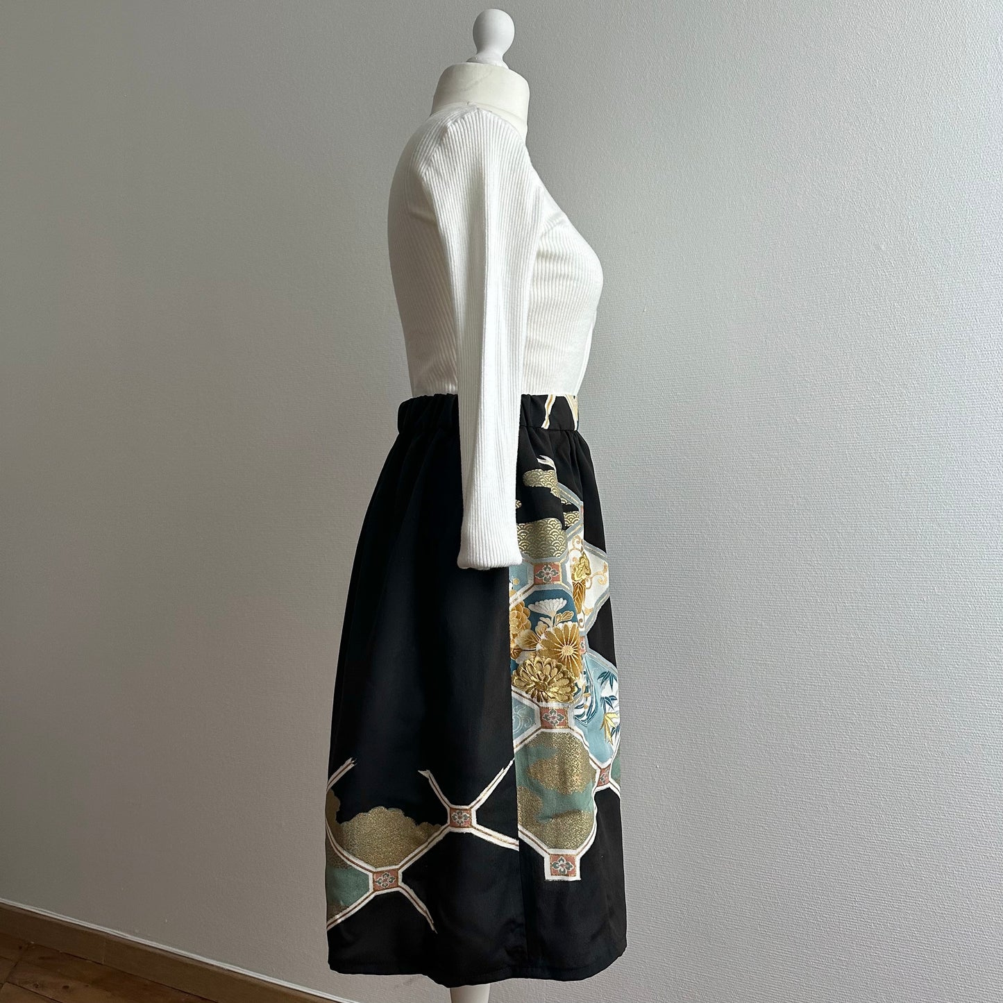 Kimono jupe en soie, fabriquée à la main, recyclée