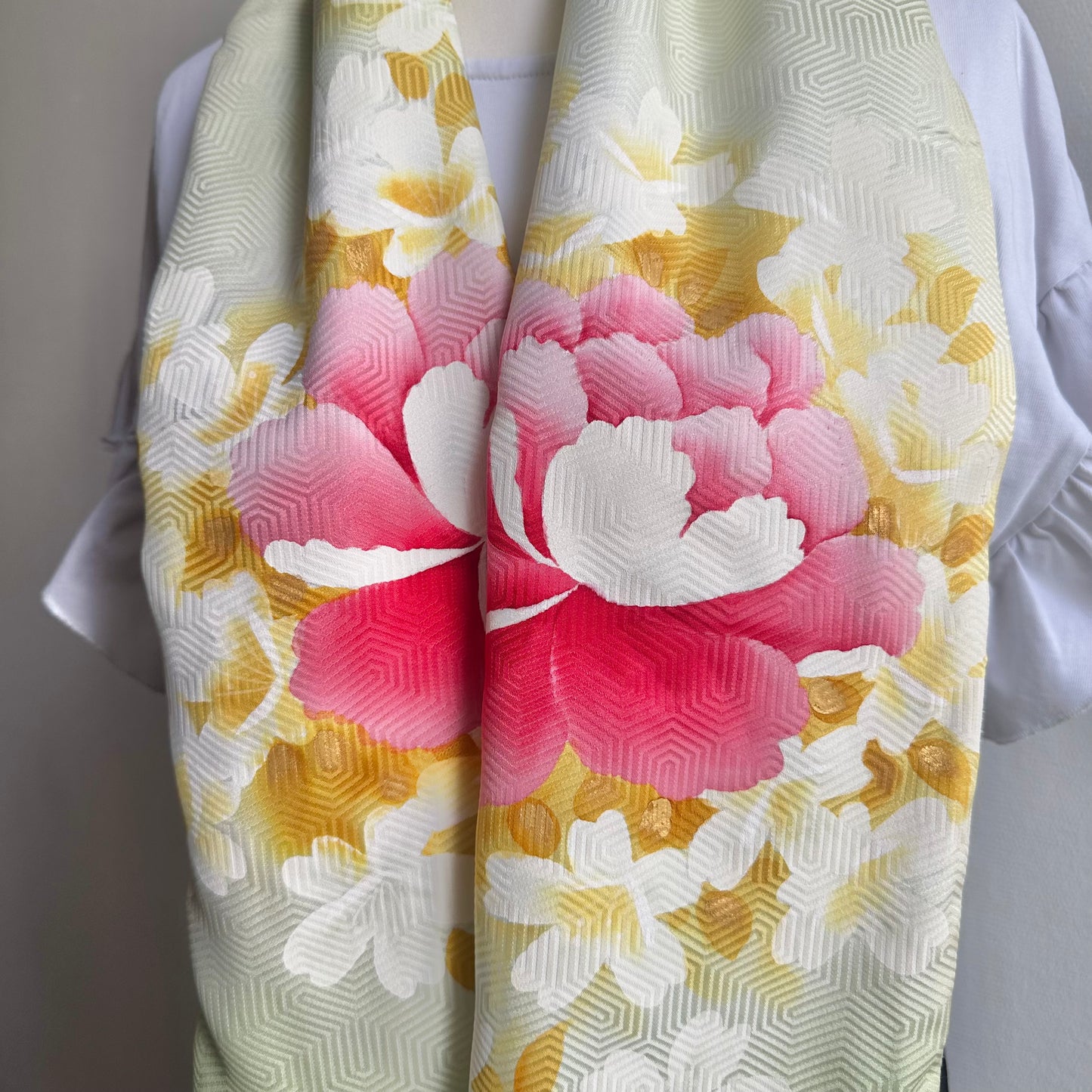 3 ways Silk Kimono scarf, Tax and Shipping fee included Handcrafted, Upcycled, #2130