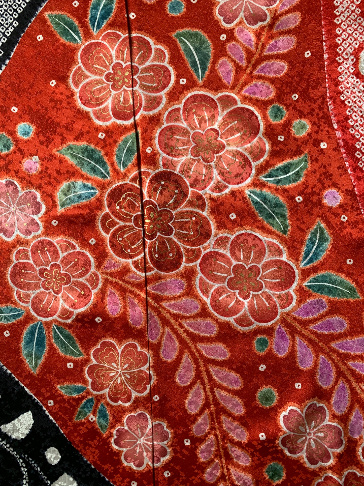 Kimono fabric for custom dress order, fabric#170  Shibori Furisode 絞り 振袖