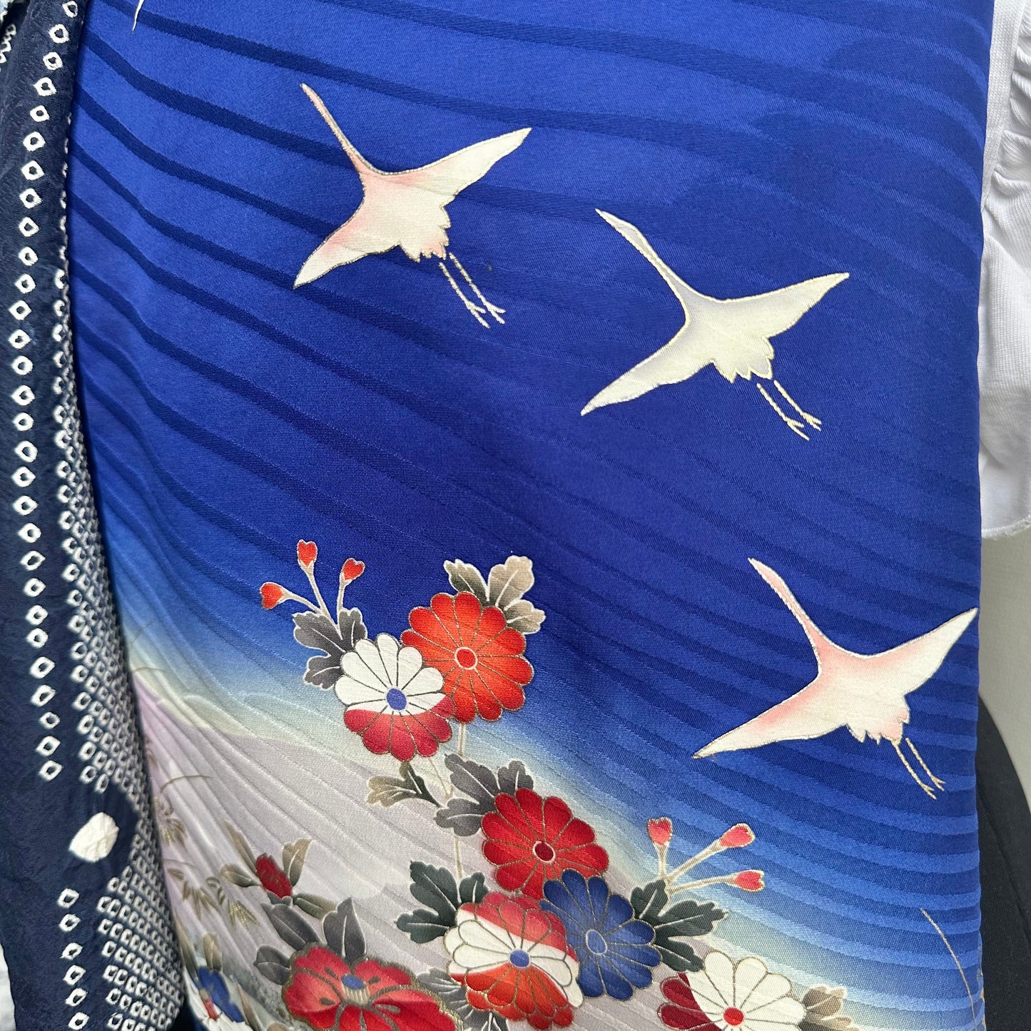 3 ways Silk Kimono scarf, Tax and Shipping fee included Handcrafted, Upcycled, #2128