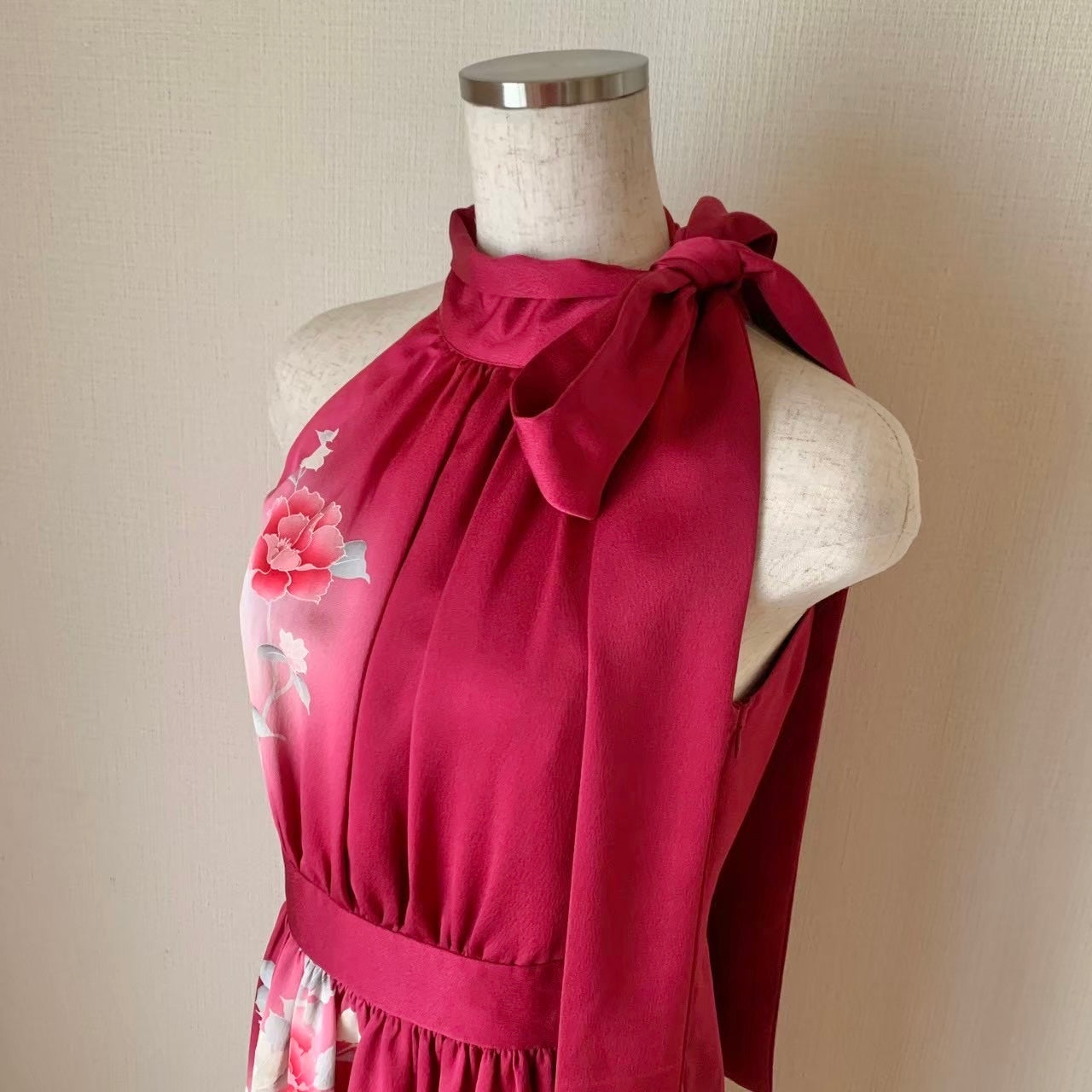 Silk Kimono dress, Houmongi 訪問着, hand crafted, Upcycled, #pre71