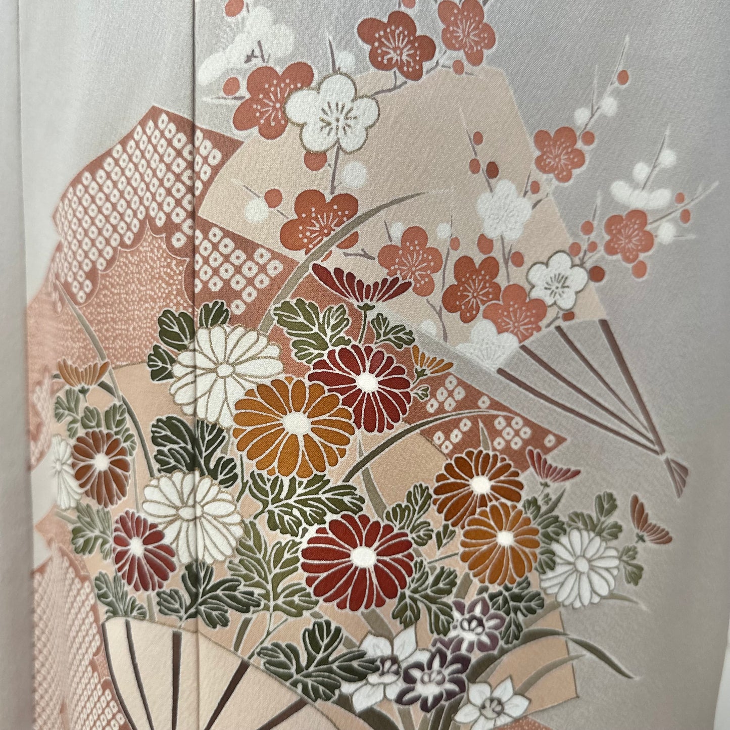 Silk Kimono dress, Houmongi 訪問着, Handcrafted, Upcyced #pre Furisode3