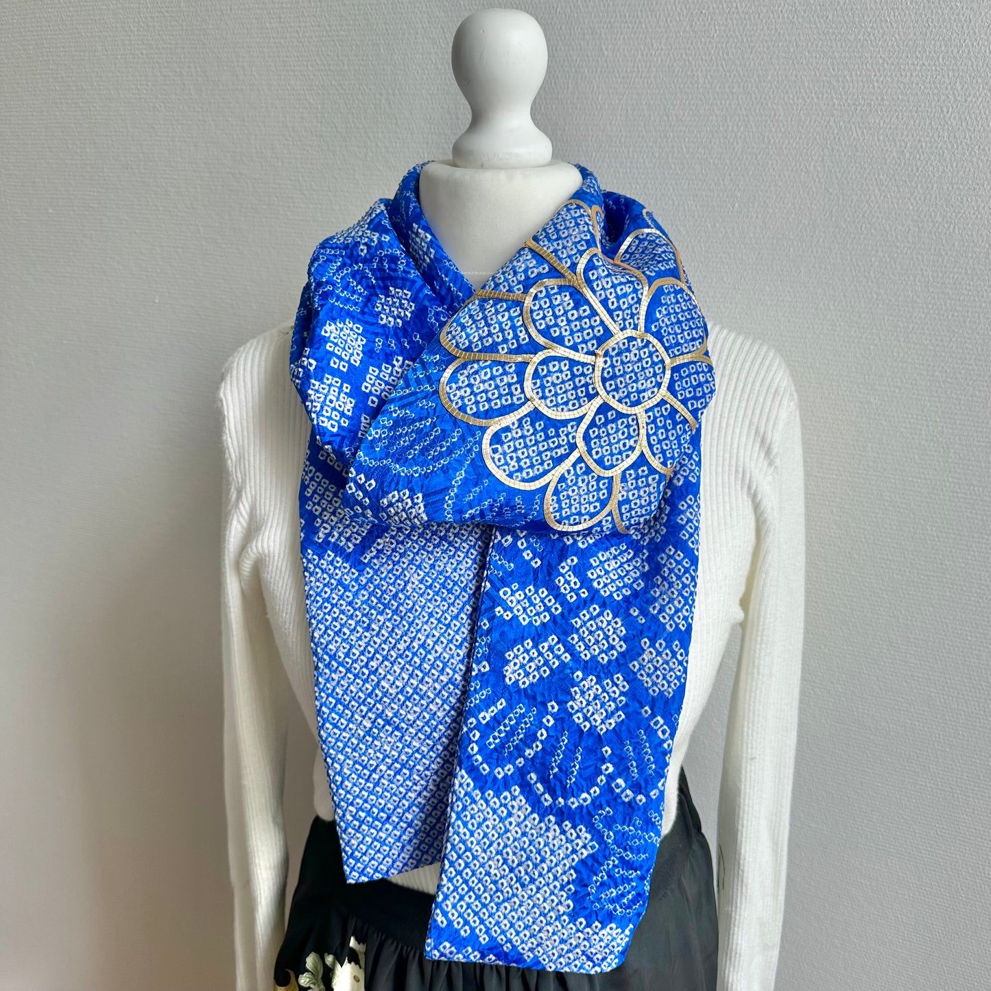 Silk Kimono scarf, Handcrafted, Upcycled, #2060