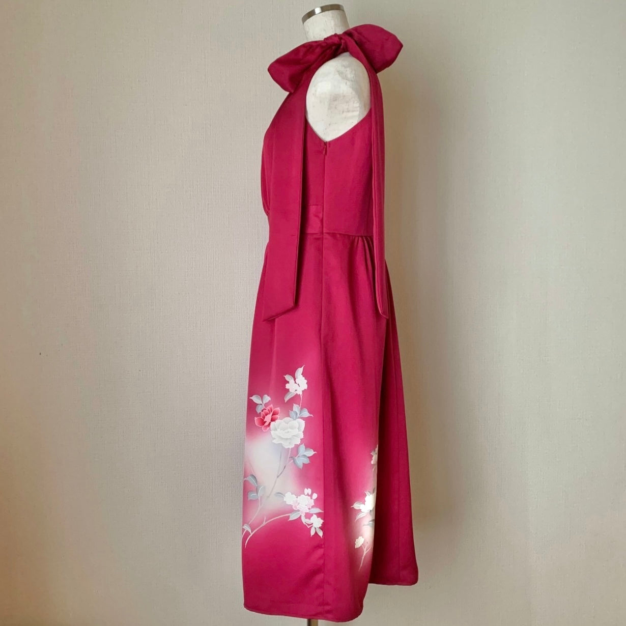 Silk Kimono dress, Houmongi 訪問着, hand crafted, Upcycled, #pre71