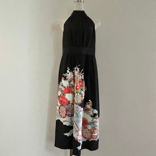 Silk Kimono dress, Tomesode 留袖, hand crafted, Upcycled, #pre34