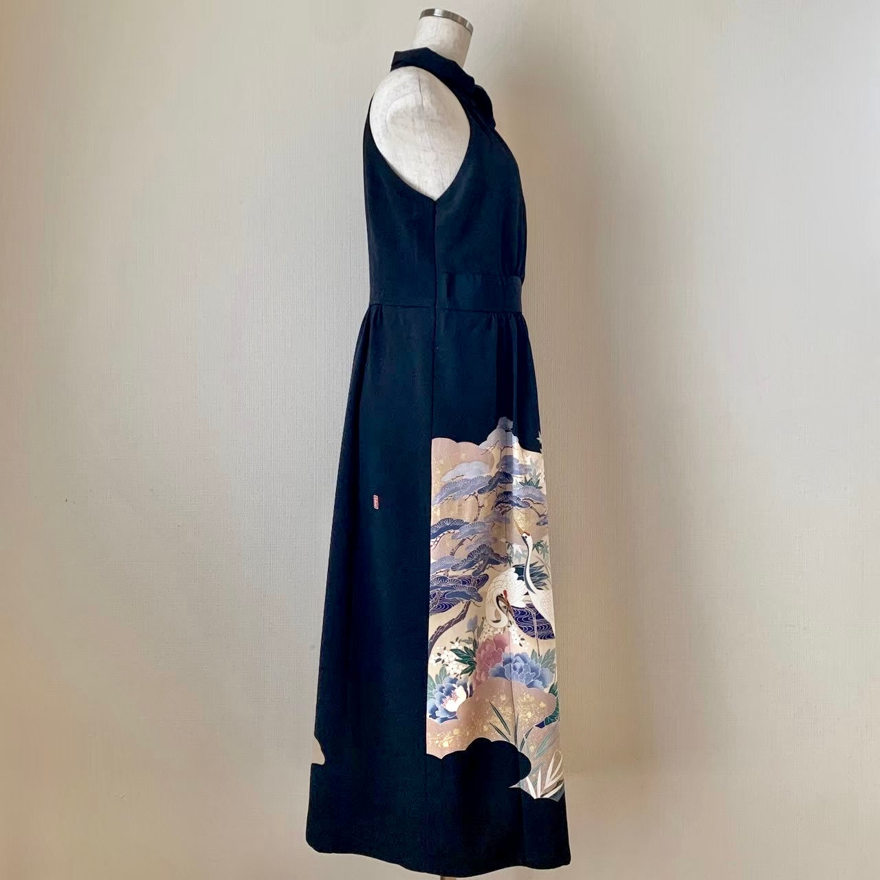 Silk Kimono dress, Tomesode 留袖, hand crafted, Upcycled, #pre70