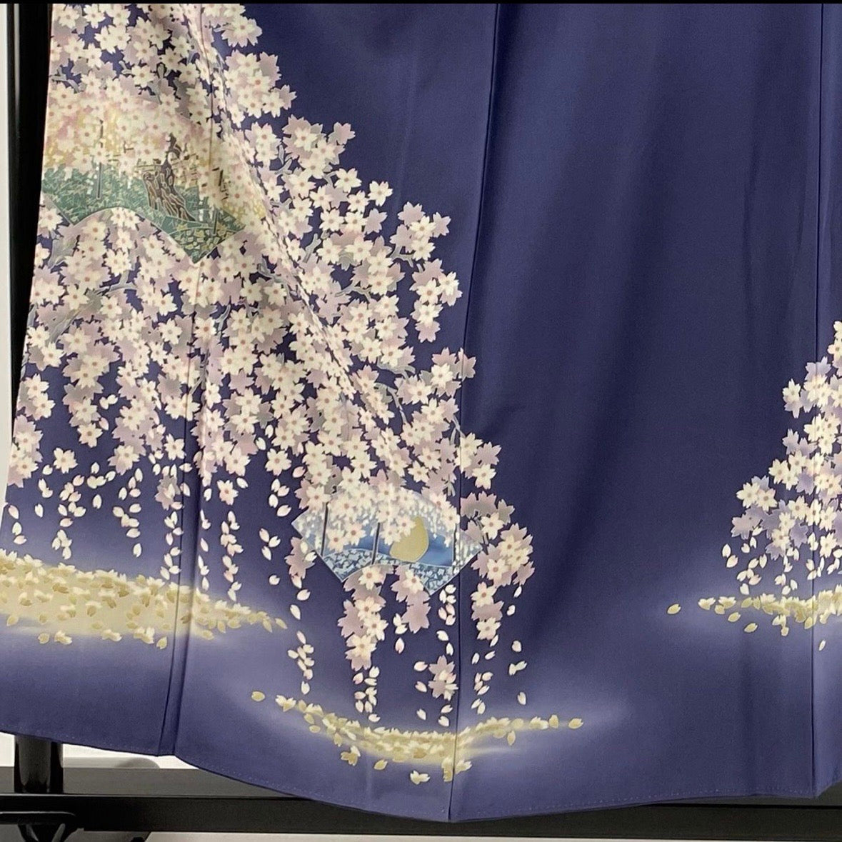 Kimono fabric for custom dress order #187, hand painted