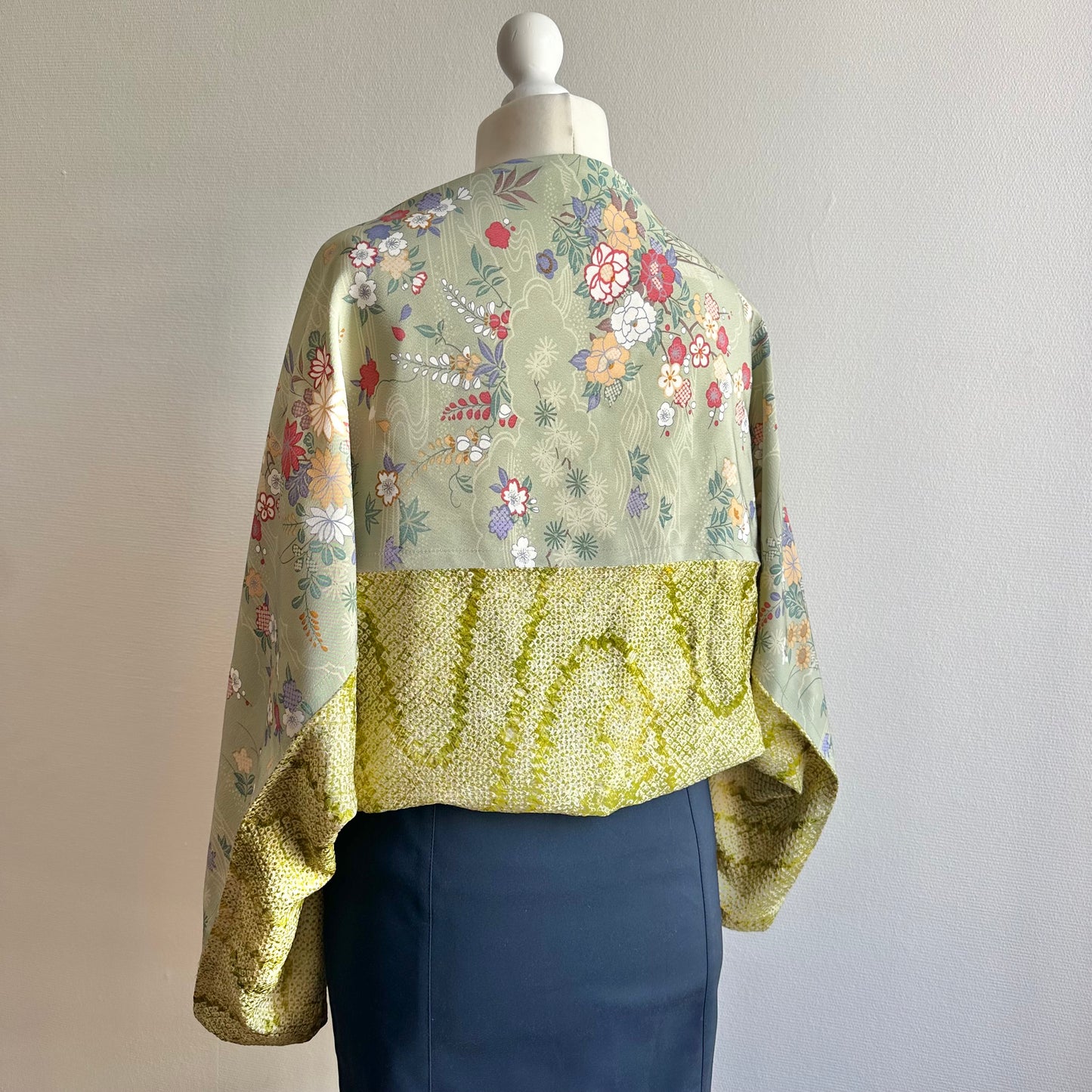 3 ways Silk Kimono scarf, Tax and Shipping fee included Handcrafted, Upcycled, #2120