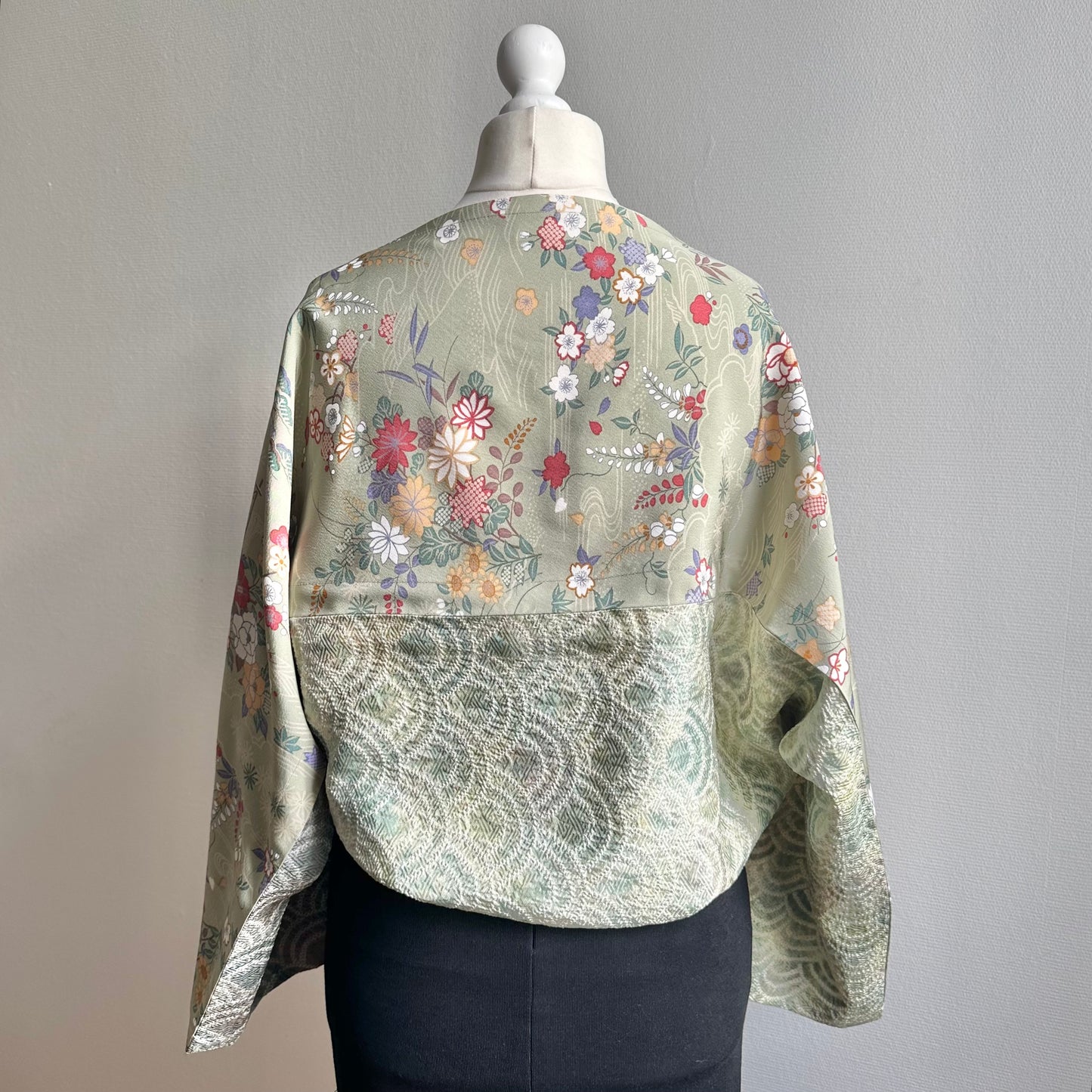 3 ways Silk Kimono scarf, Tax and Shipping fee included Handcrafted, Upcycled, #2132