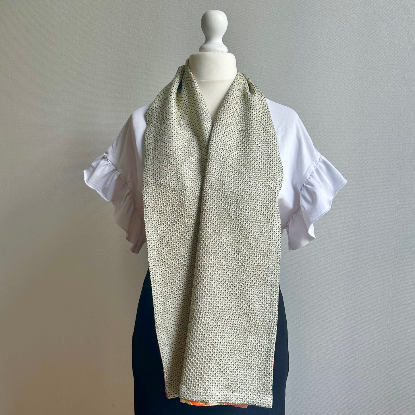 3 ways Silk Kimono scarf, Tax and Shipping fee included Handcrafted, Upcycled, #2131