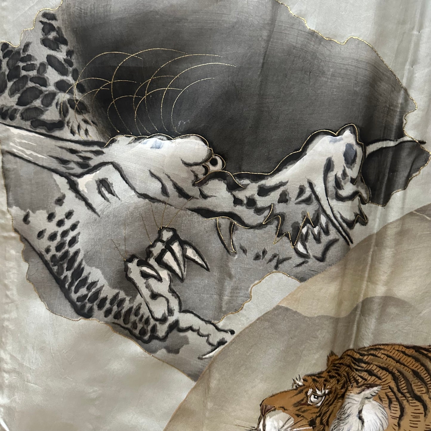 Vintage men’s Haori, Kimono jacket, Tiger and dragon 虎と龍