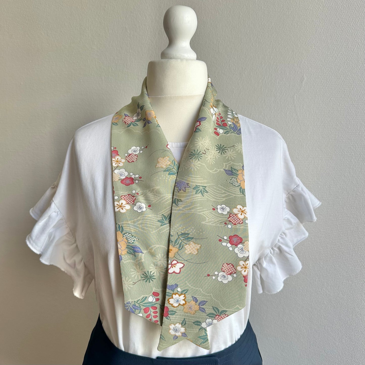 Mini Silk Kimono scarf, Handcrafted, Upcycled, #2125