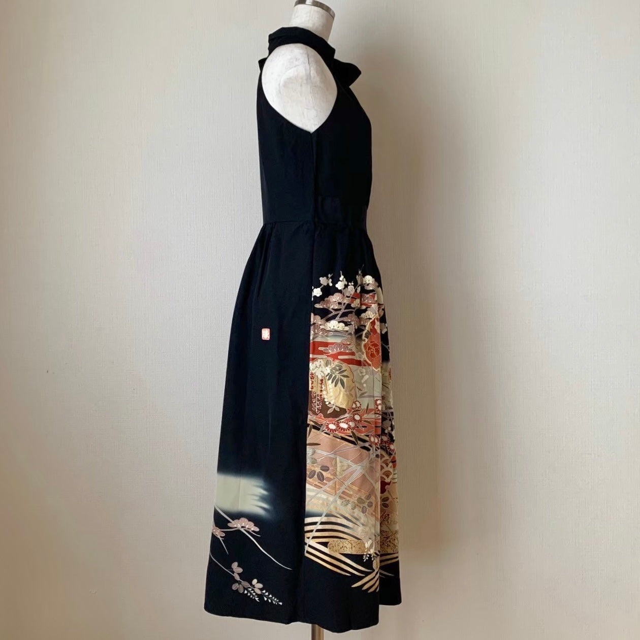 Silk Kimono dress, Tomesode 留袖, hand crafted, Upcycled, #pre69