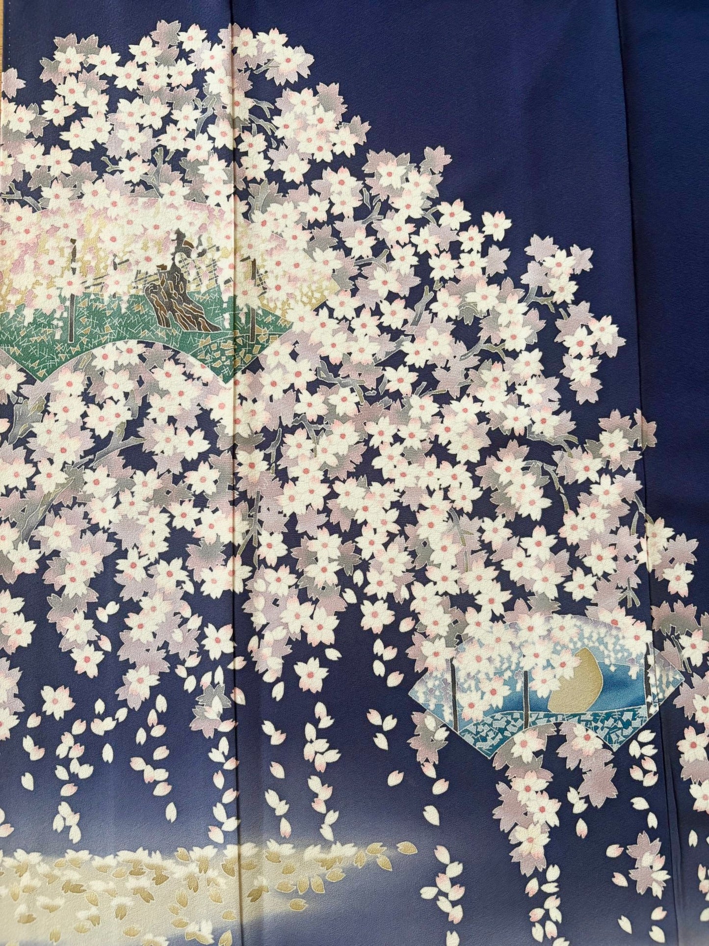 Kimono fabric for custom dress order #187, hand painted