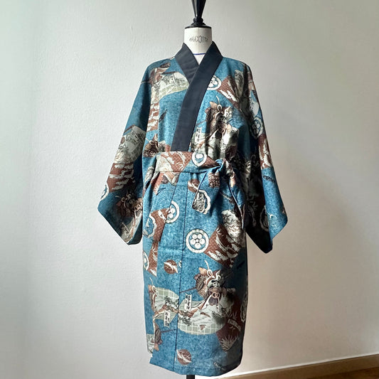 Shortened Kimono, Kimono long jacket, made of wool