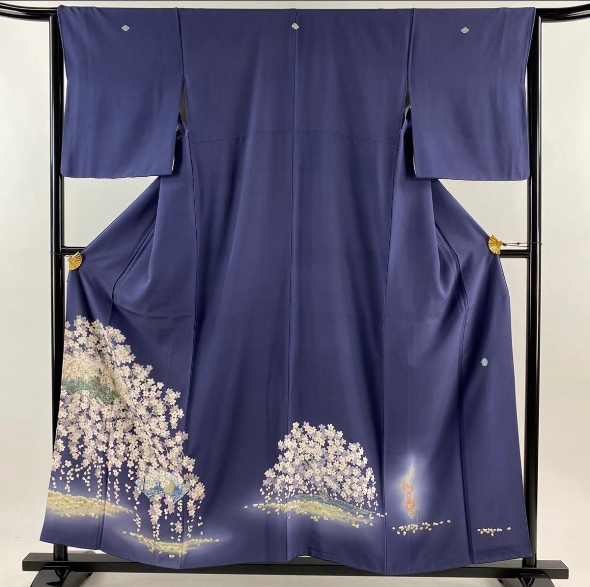 Kimono fabric for custom dress order #187, hand painted