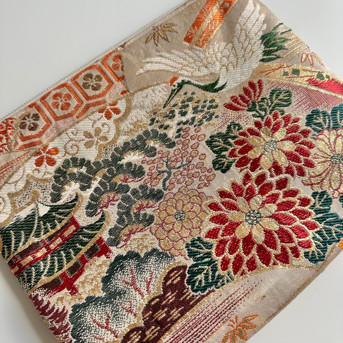 Pochette Obi en soie, fabriquée à la main, recyclée, #3032