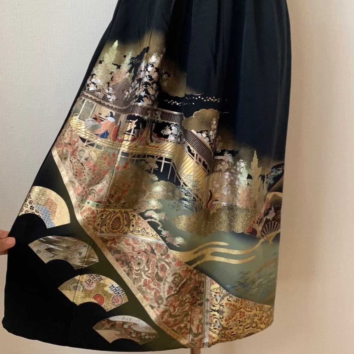 Silk Kimono dress, Tomesode 留袖, hand crafted, Upcycled, #pre68