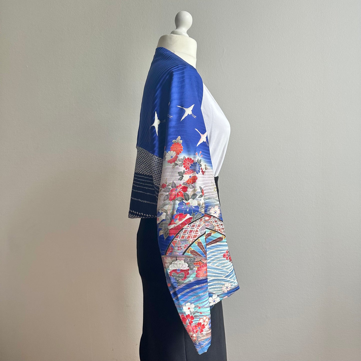 3 ways Silk Kimono scarf, Tax and Shipping fee included Handcrafted, Upcycled, #2128