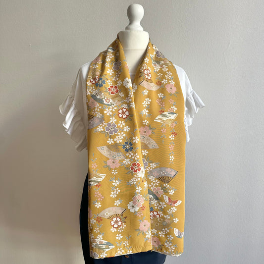 3 ways Silk Kimono scarf, Tax and Shipping fee included Handcrafted, Upcycled, #2119