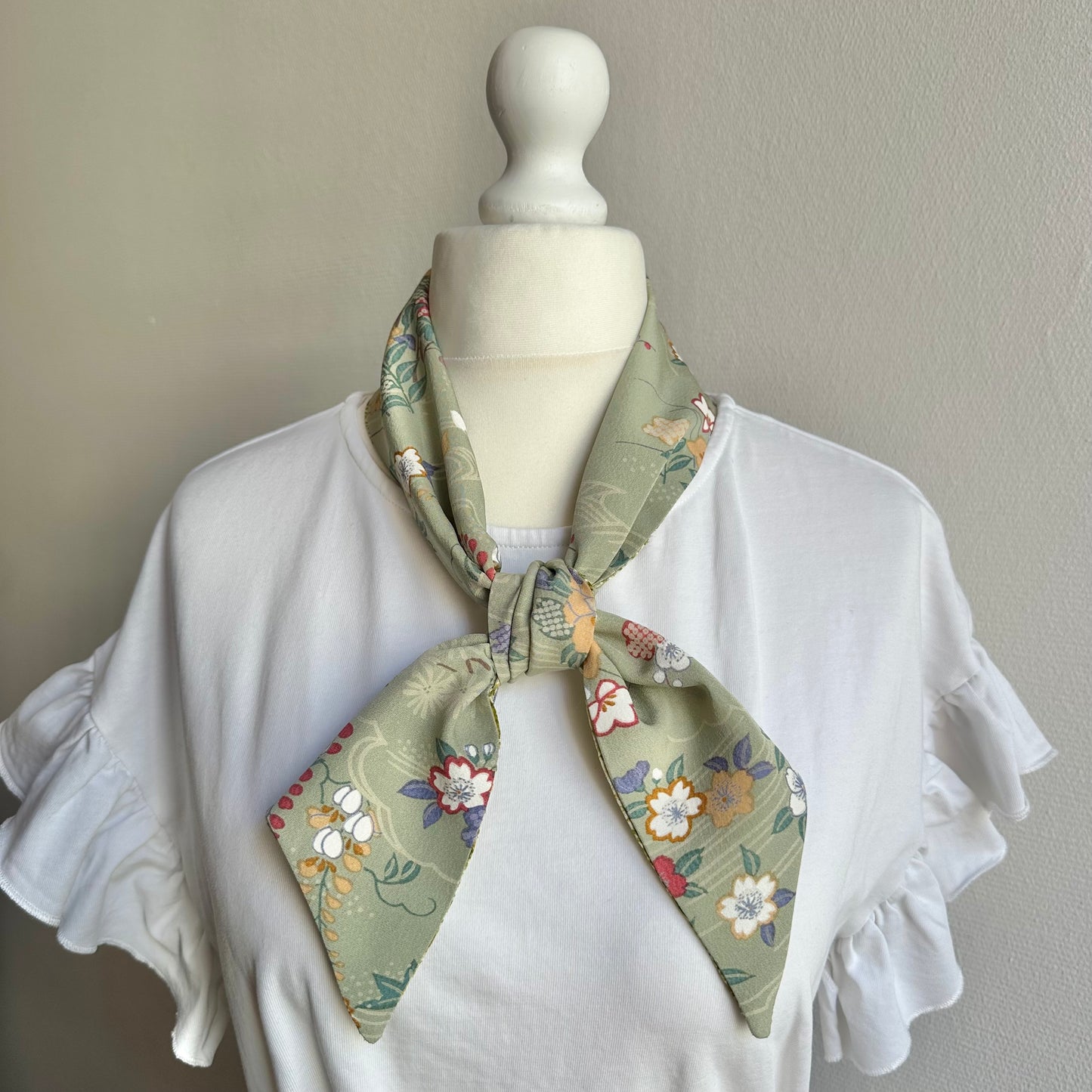 Mini Silk Kimono scarf, Handcrafted, Upcycled, #2125