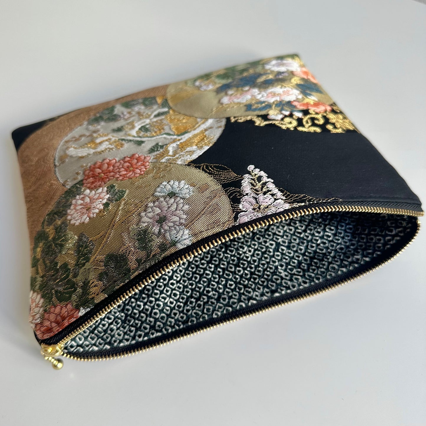 Pochette Obi en soie, fabriquée à la main, recyclée, #3028