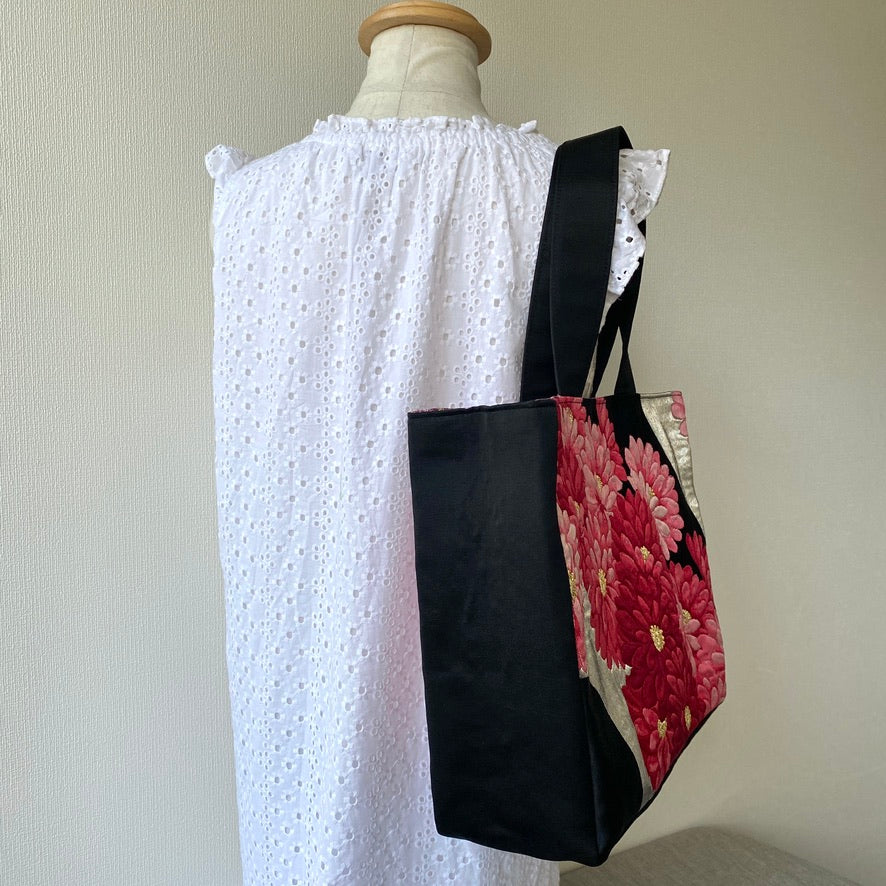 Silk Obi toto bag, Handcrafted, Upcycled