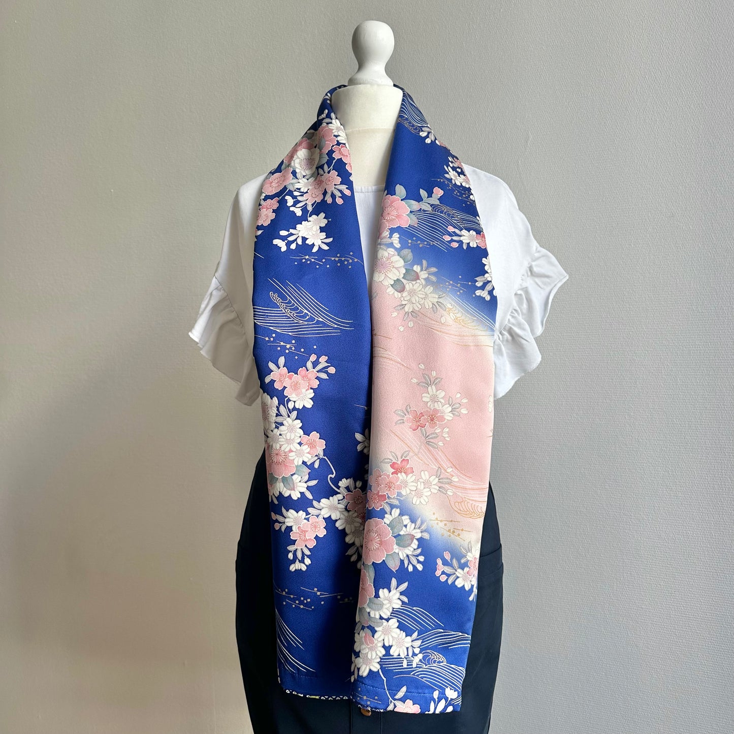 3 ways Silk Kimono scarf, Tax and Shipping fee included Handcrafted, Upcycled, #2121