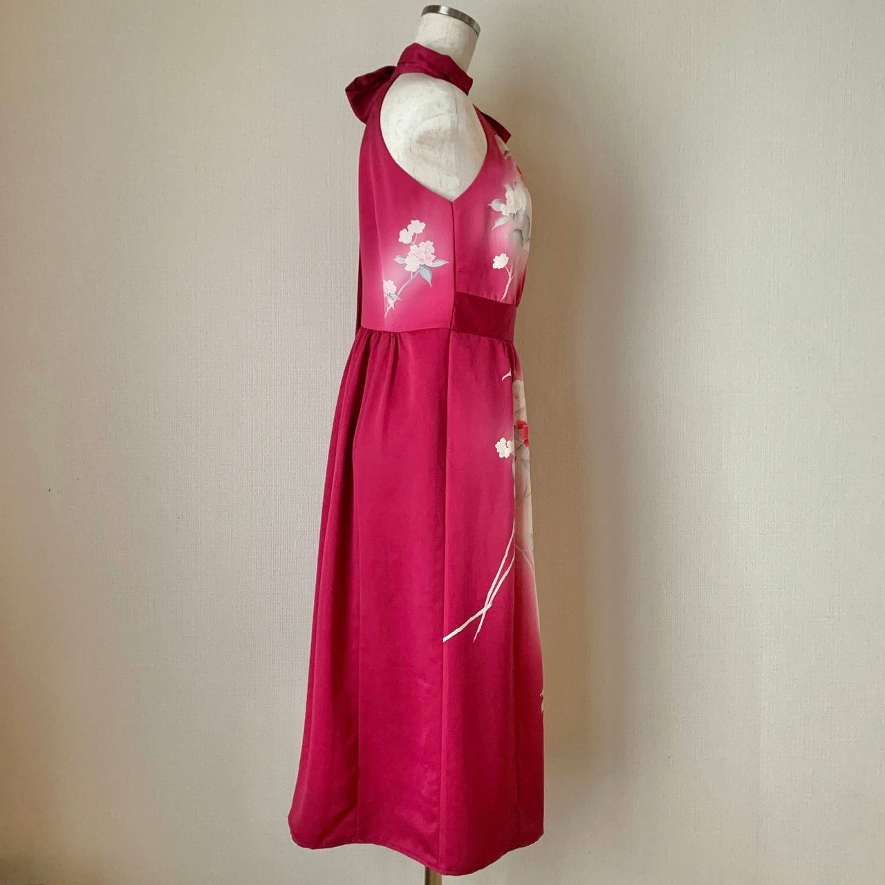 Silk Kimono dress, Houmongi 訪問着, hand crafted, Upcycled, #pre71