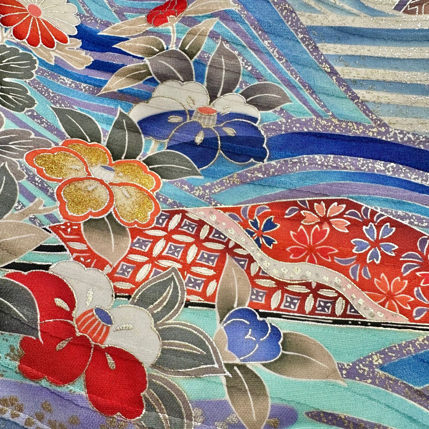 3 ways Silk Kimono scarf, Tax and Shipping fee included Handcrafted, Upcycled, #2128