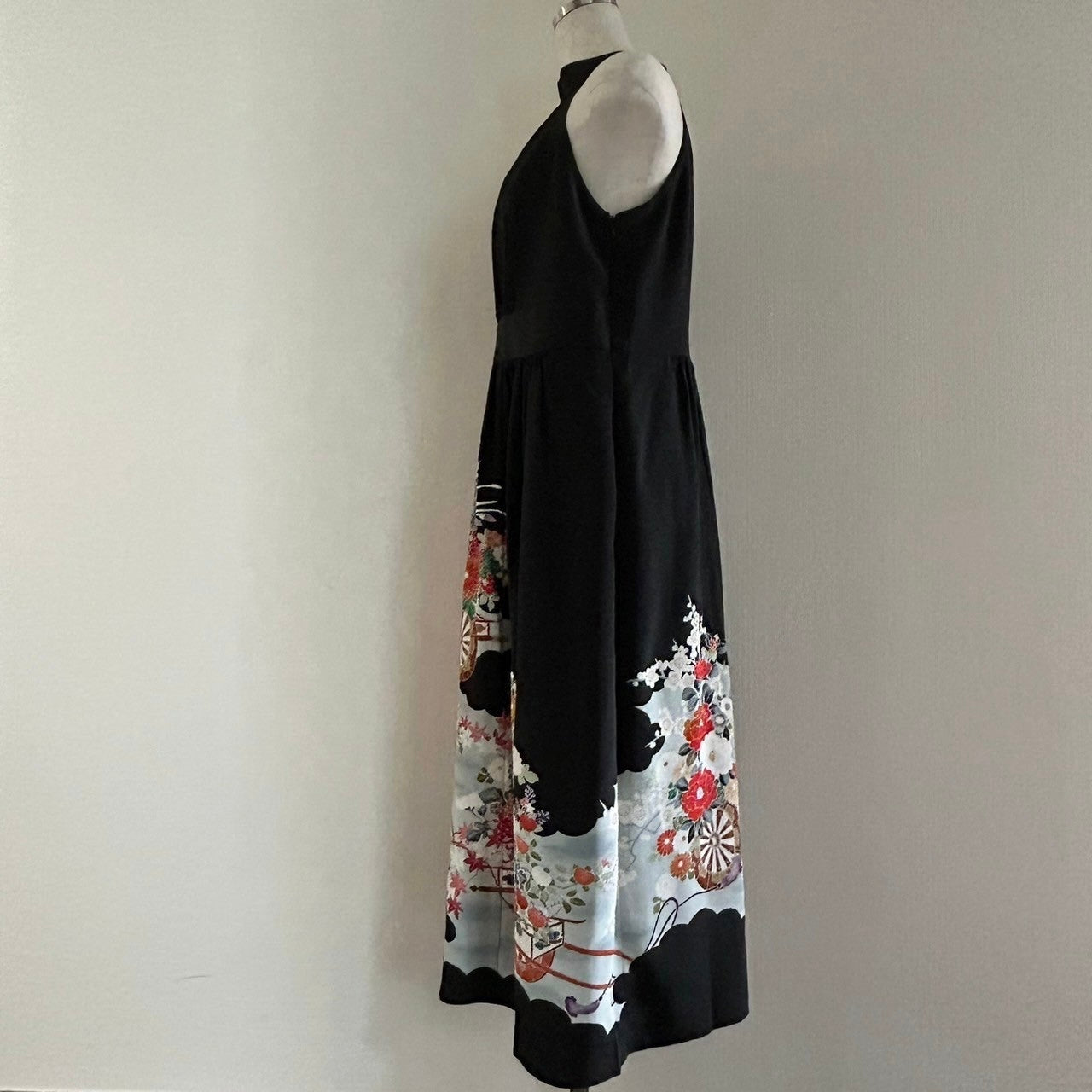 Silk Kimono dress, Tomesode 留袖, hand crafted, Upcycled, #pre34