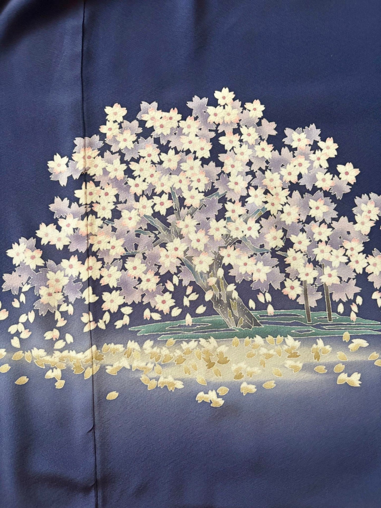 Kimono fabric for custom dress order #187, hand painted