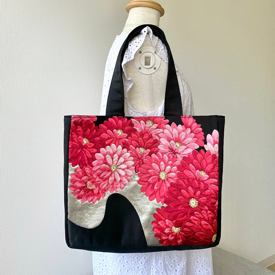 Silk Obi toto bag, Handcrafted, Upcycled