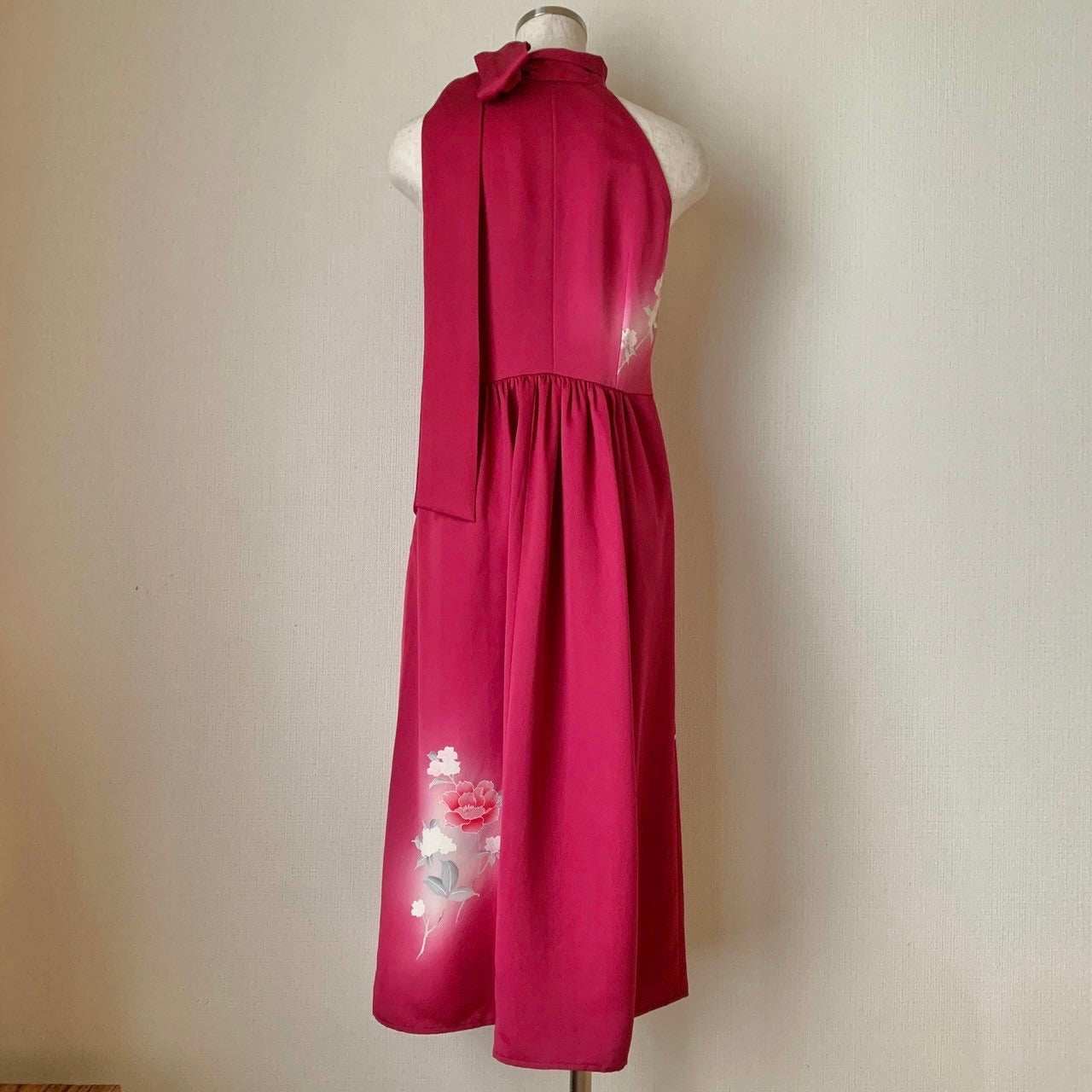 Silk Kimono dress, Houmongi 訪問着, hand crafted, Upcycled, #pre71