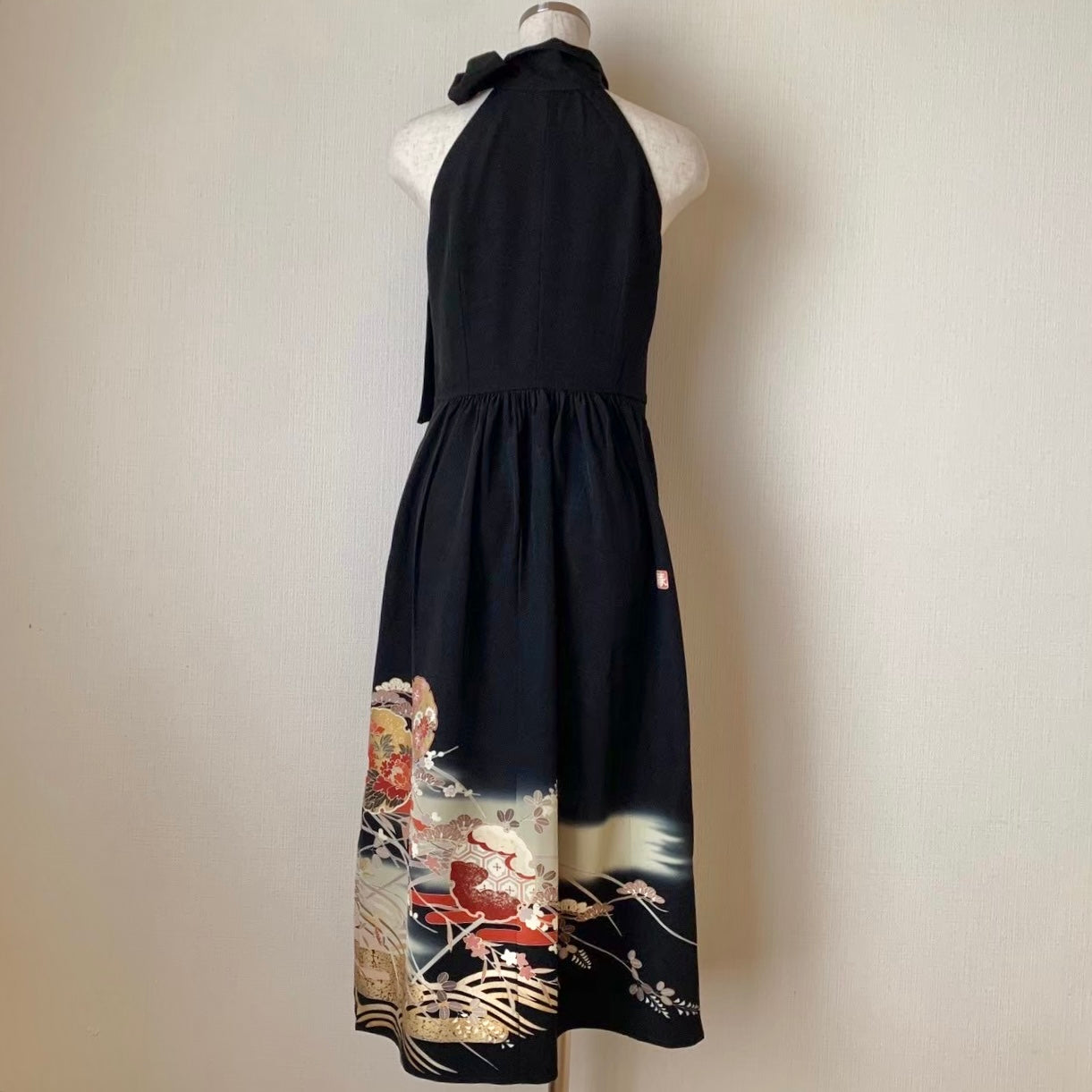 Silk Kimono dress, Tomesode 留袖, hand crafted, Upcycled, #pre69