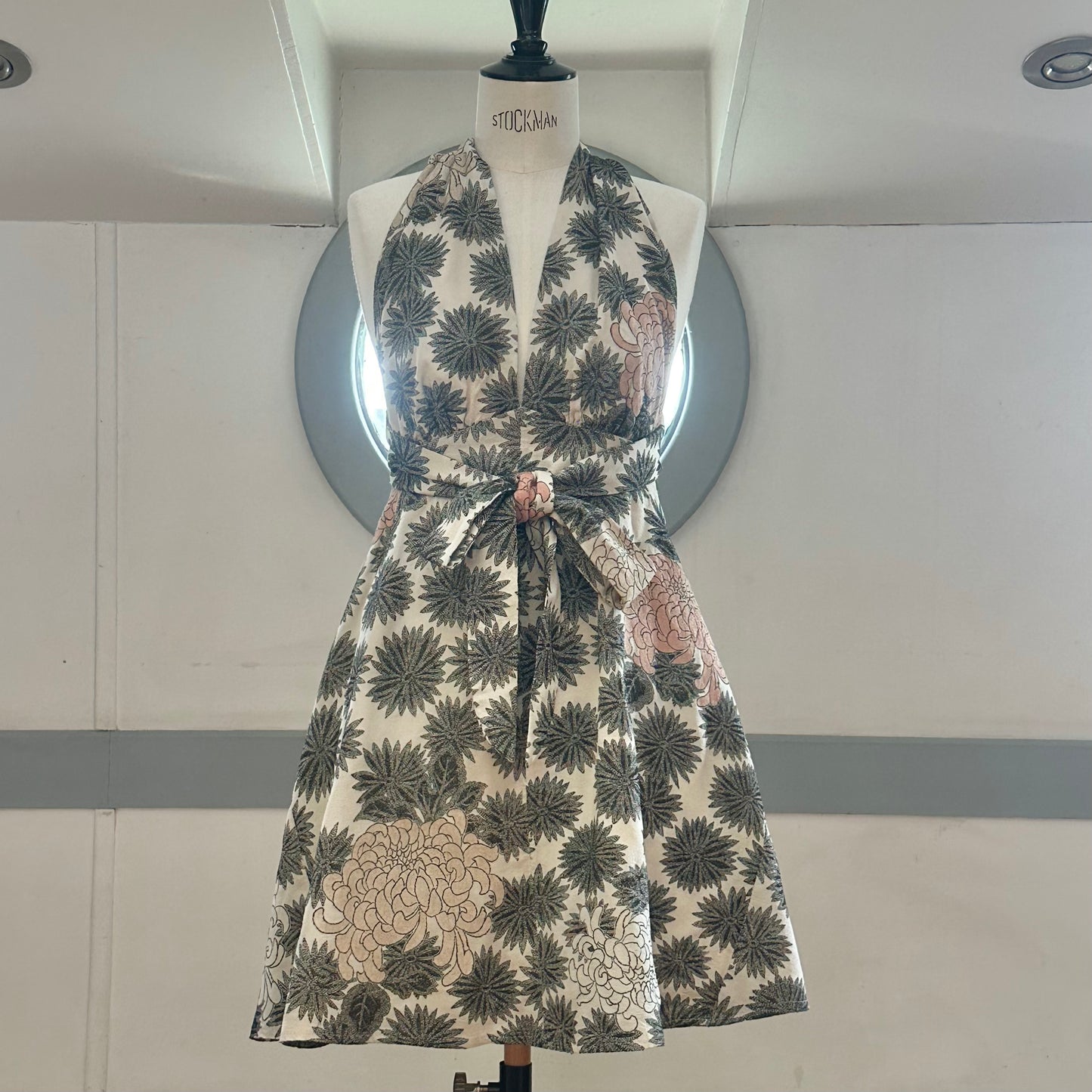 Silk Kimono dress, Komon 小紋, Handcrafted, Upcyced, Majorika