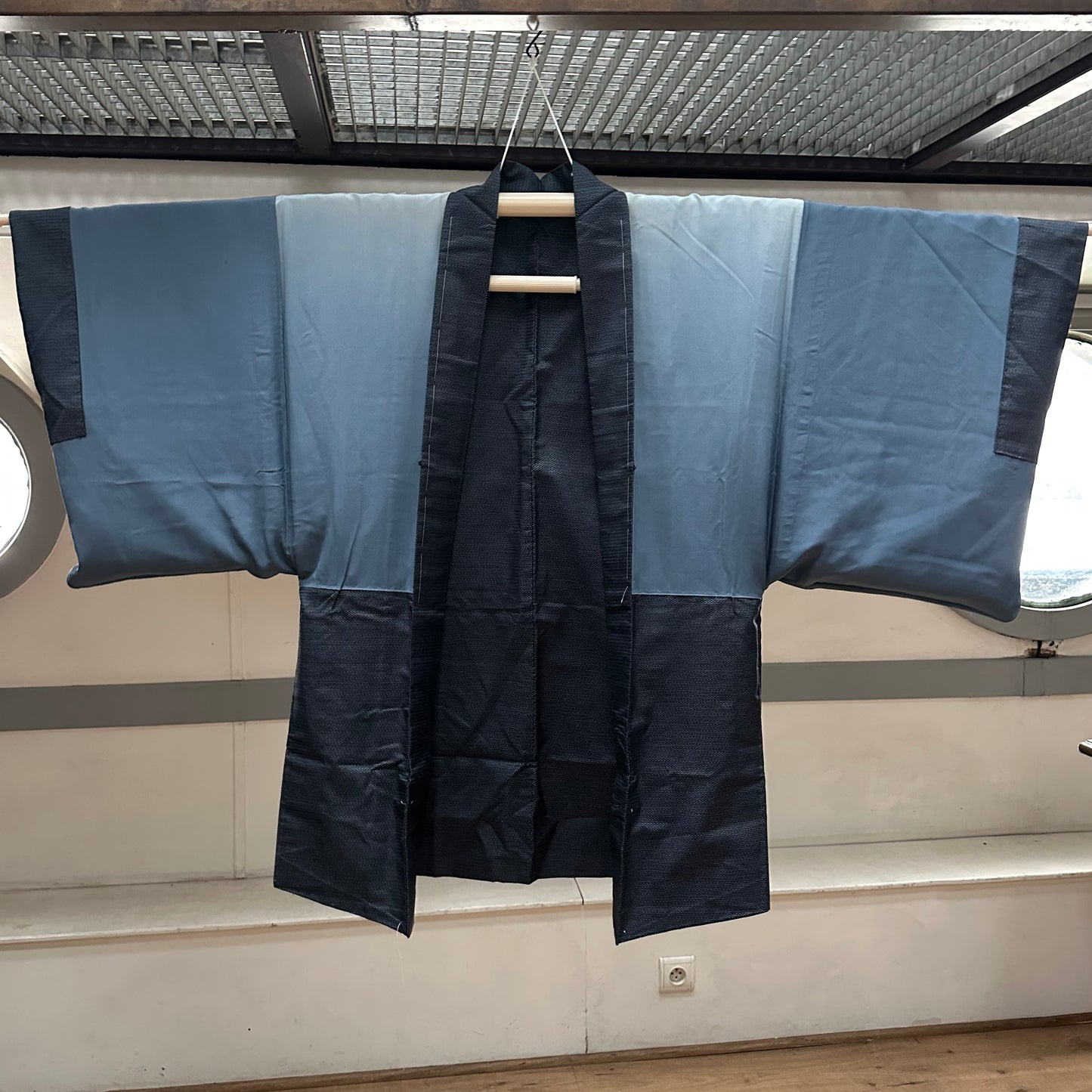 Vintage men’s Haori, Kimono jacket, Mount Fuji and Samurai 富士山と武士