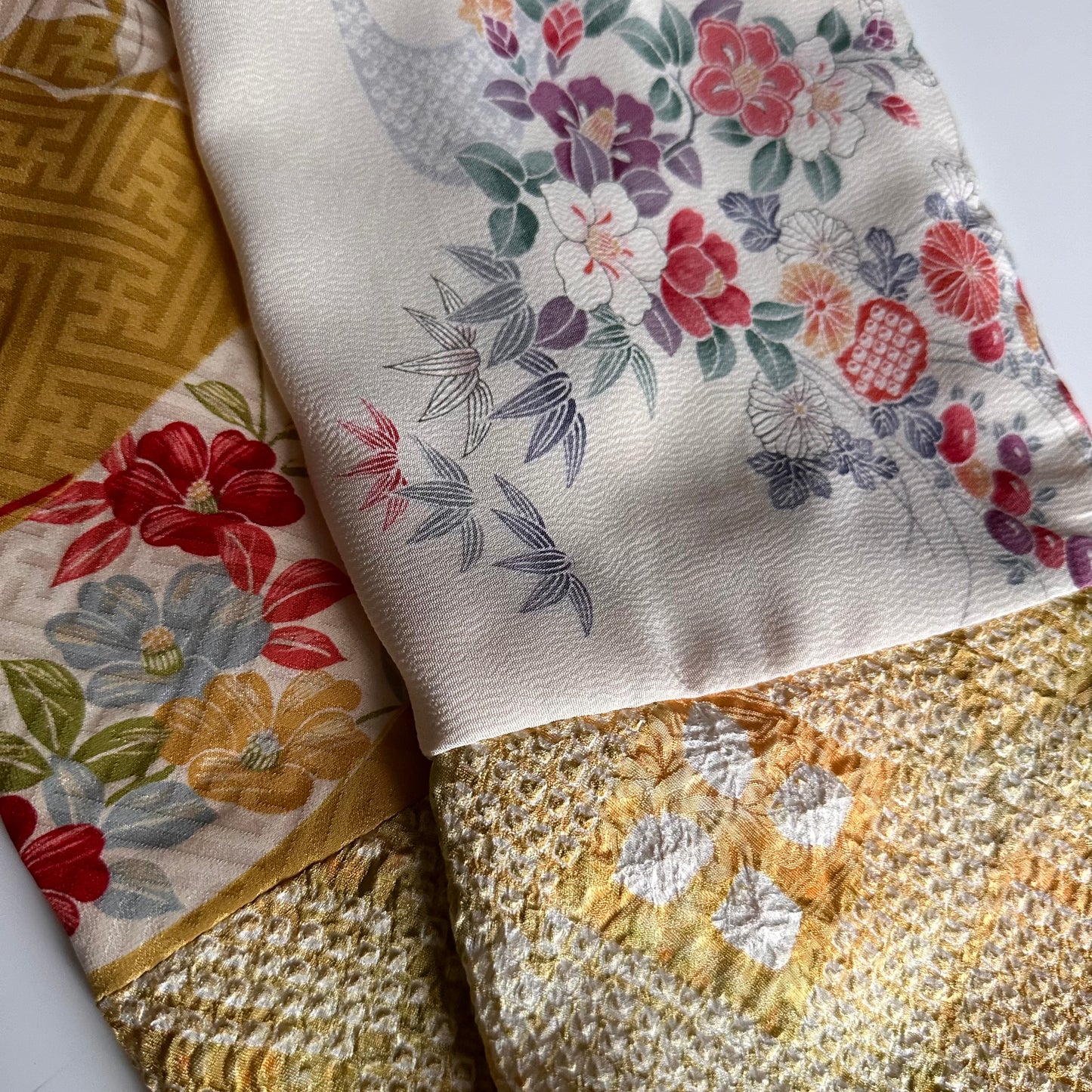 Infinity silk Kimono scarf, Handcrafted, Upcycled, #2051