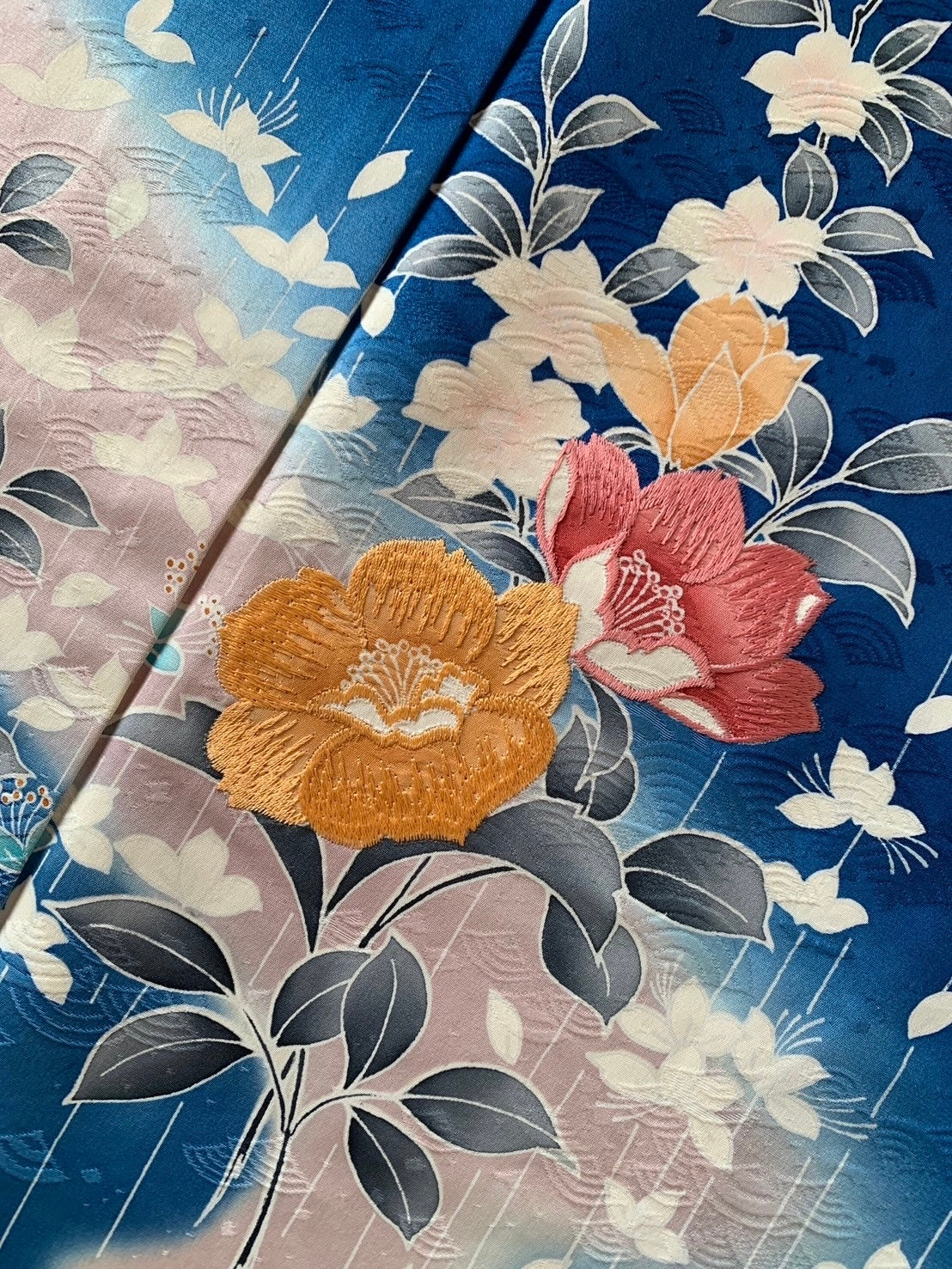 Kimono fabric for custom dress order, fabric#149 Houmongi 訪問着