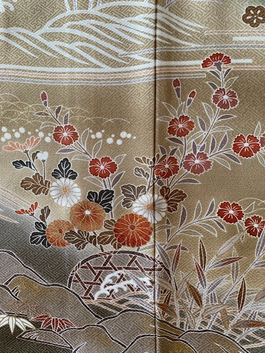 Kimono fabric for custom dress order, fabric#151 Houmongi 訪問着