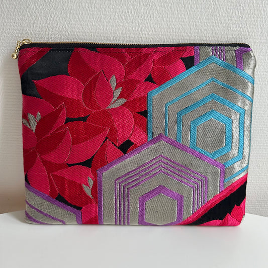 Pochette Obi en soie, fabriquée à la main, recyclée, #3014