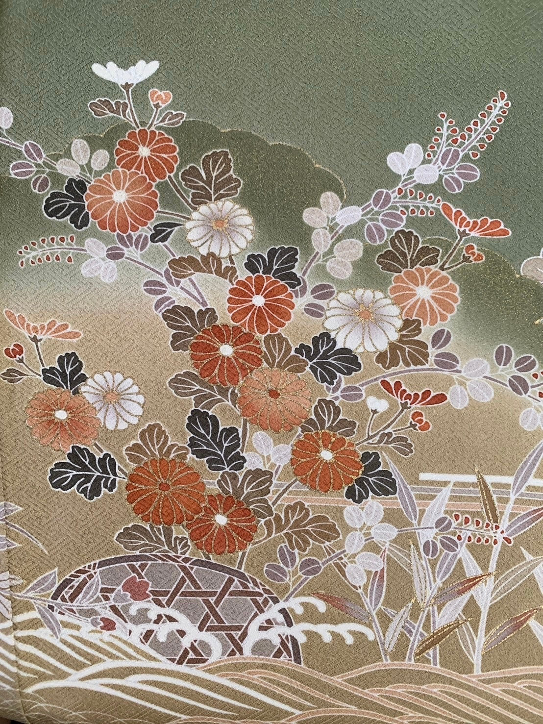 Kimono fabric for custom dress order, fabric#151 Houmongi 訪問着