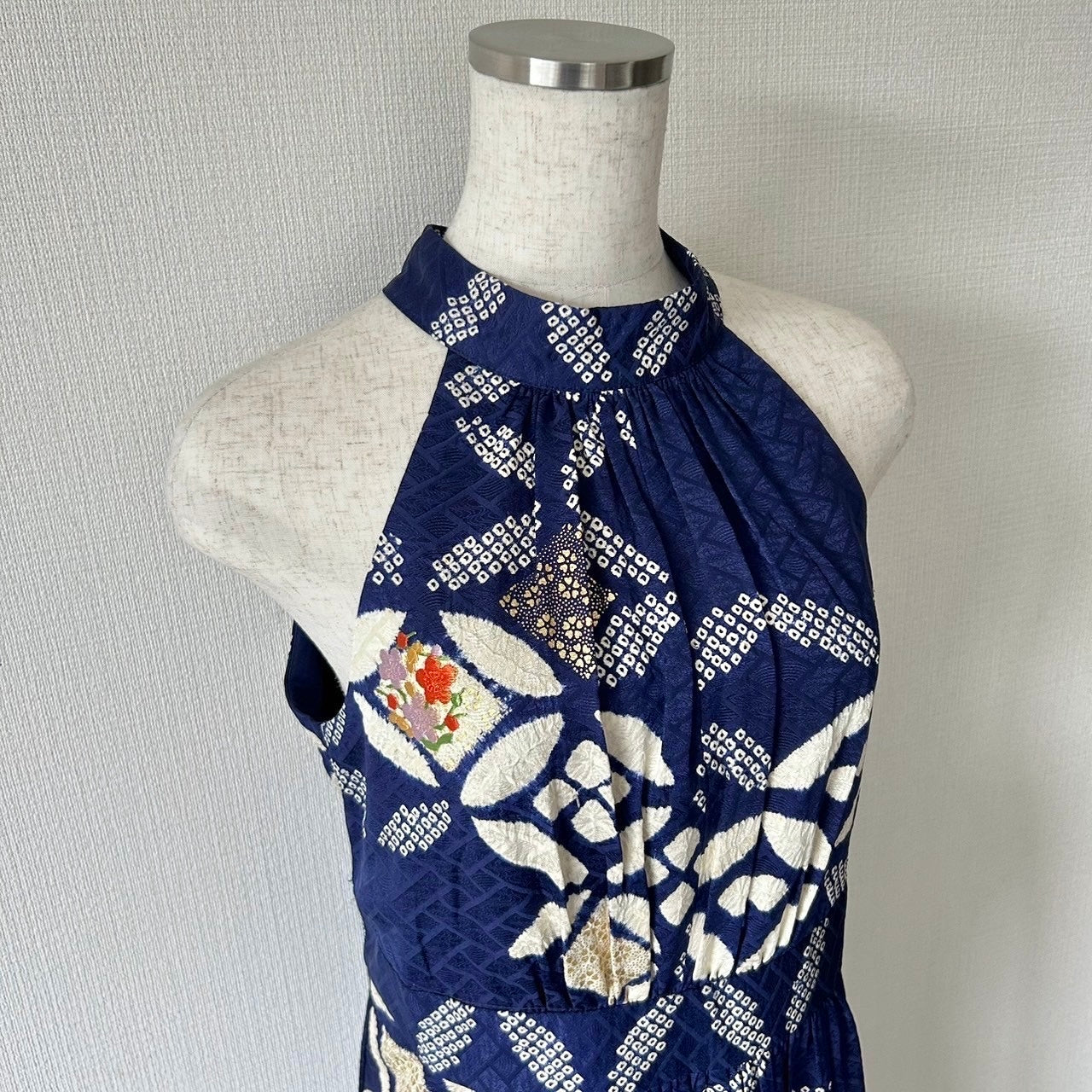 Silk Kimono dress, Houmongi 訪問着, hand crafted, Upcycled, #pre31